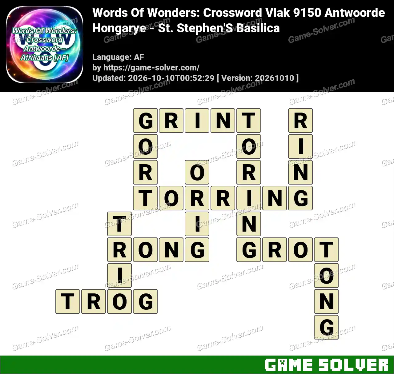 Words Of Wonders: Crossword Vlak 9150 Antwoorde – Hongarye – St. Stephen’S Basilica